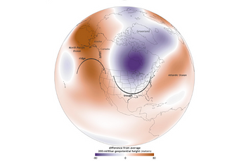 Graphic illustrating polar jet stream November 2013-July 2014