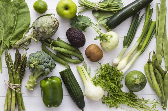 Assorted Green Vegetables on a table