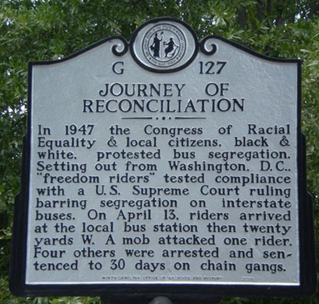 Journey of Reconciliation historical marker