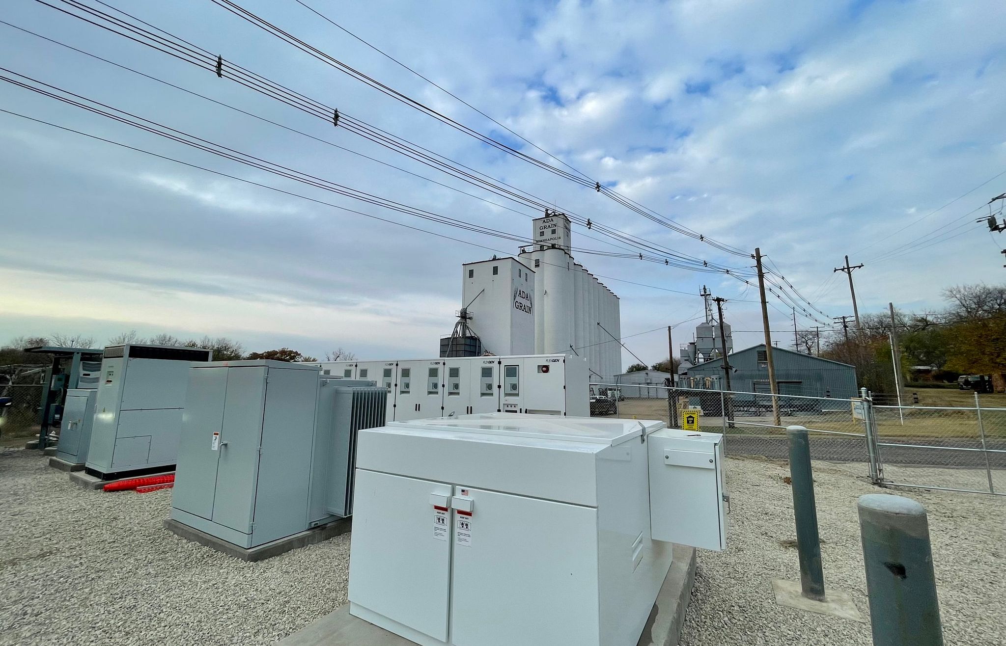 Utility-scale FlexGen batteries at a substation in Minneapolis provide energy storage supporting grid resilience and benefiting consumers.