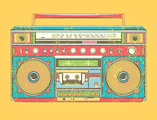 Graphic image of a colorful radio