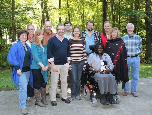 PMC staff pose for a photo while at retreat