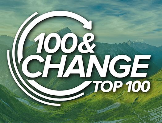 A graphic that says "100 & Change: Top 100"