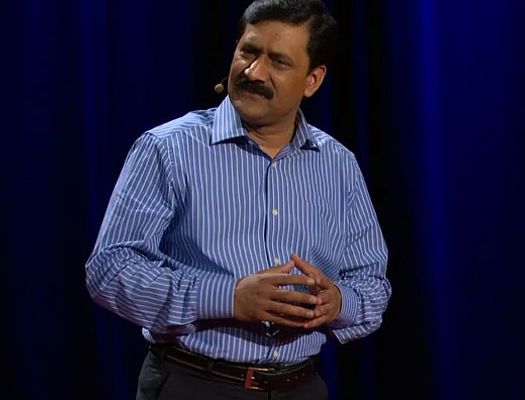 Photo of Malala's father during a TED talk