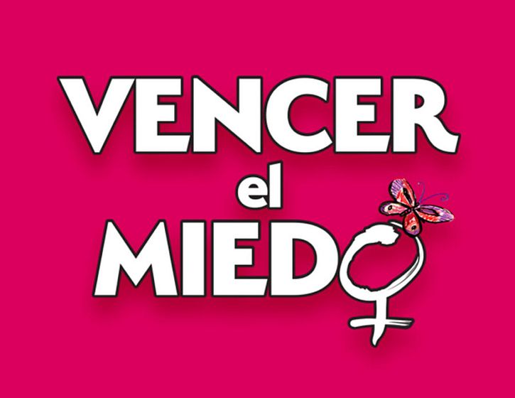 Vencer el Miedo logo with pink background