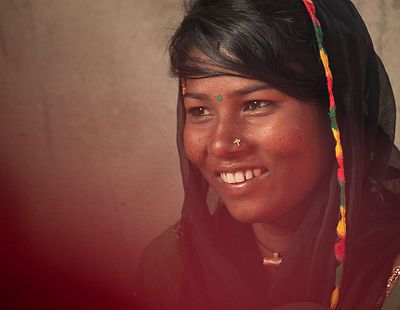 Portrait of woman in India.